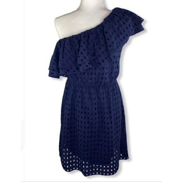 Chelsea & Theodore One Shoulder Dress L - Picture 1 of 7